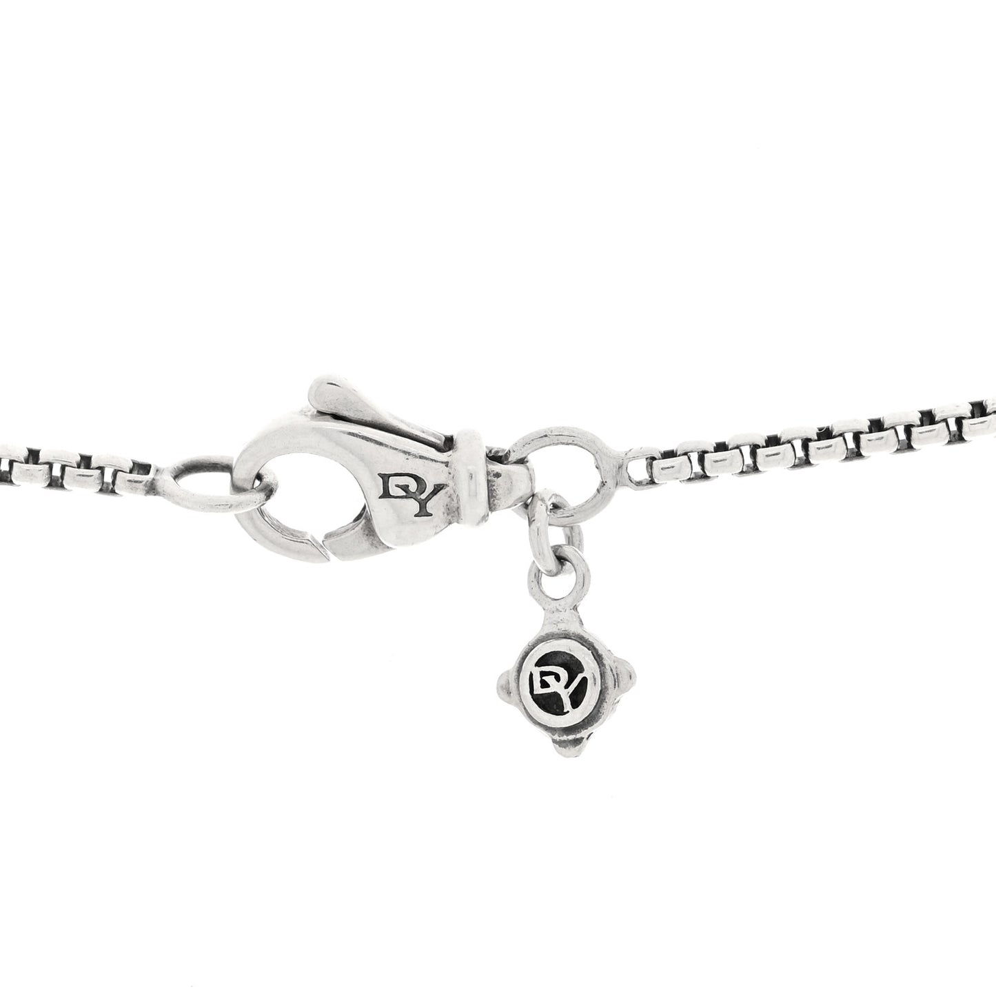 Sterling Silver Diamond Hematine 11mm Chatelaine Pendant Necklace