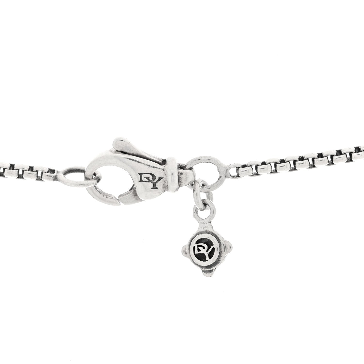 David Yurman Sterling Silver Diamond Hematine 11mm Chatelaine Pendant Necklace 4 of 4