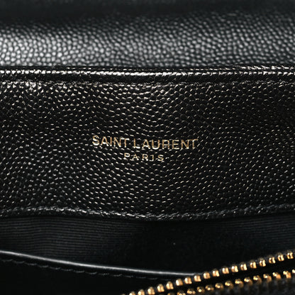 Saint Laurent Grain de Poudre Calfskin Y Quilted Monogram Small Loulou Chain Satchel Black 6 of 8