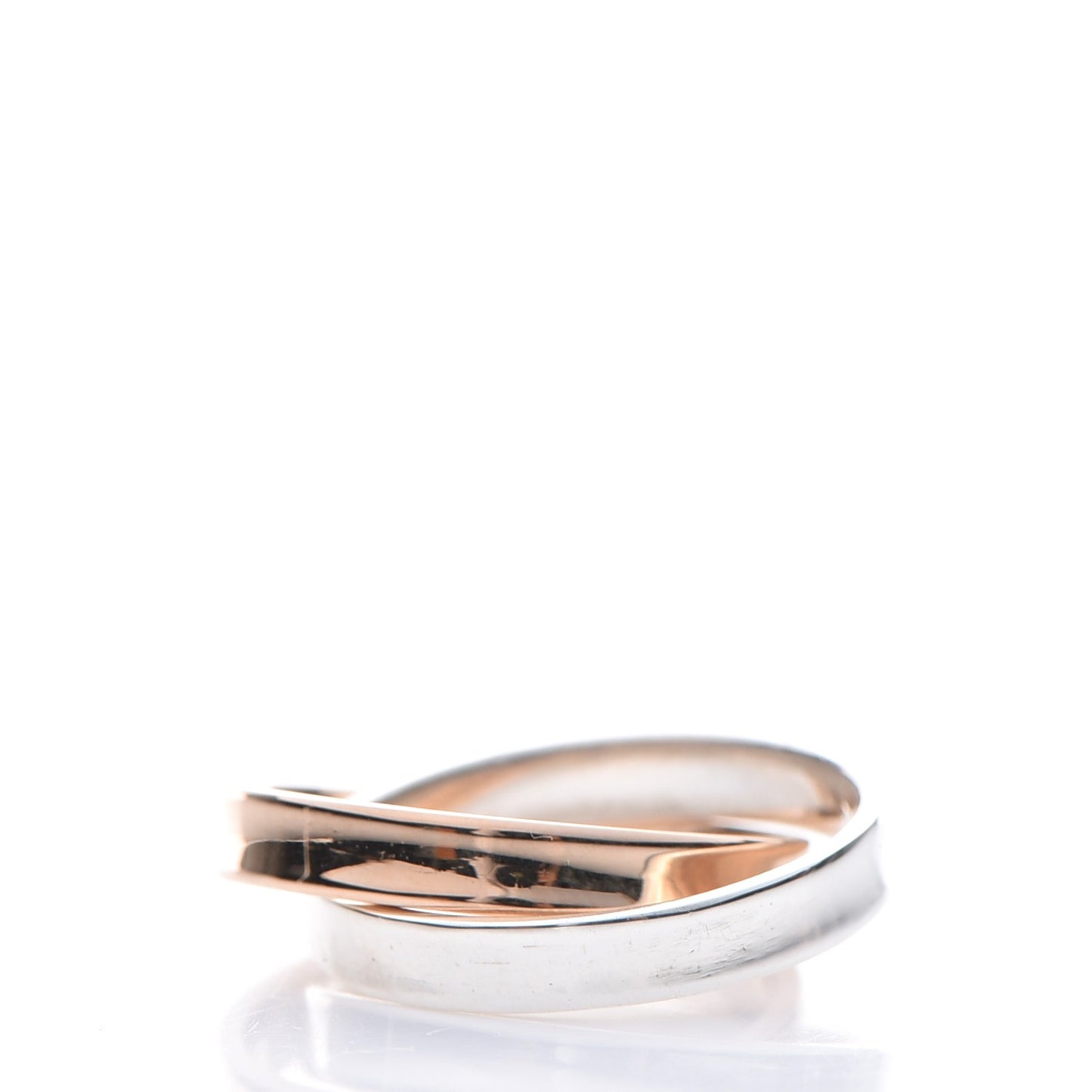 Sterling Silver 18K Rose Gold 1837 Interlocking Circles Ring 57 8