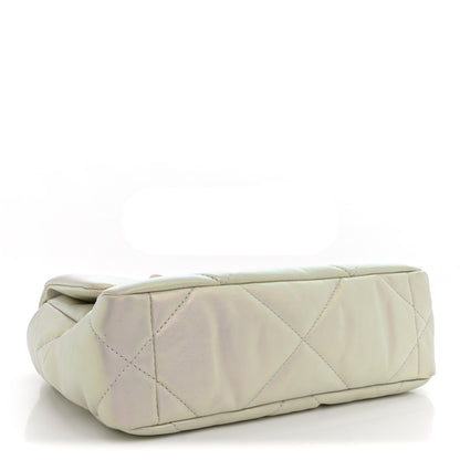 Chanel Iridescent Calfskin Quilted Medium Chanel 19 Flap  White 4 of 10