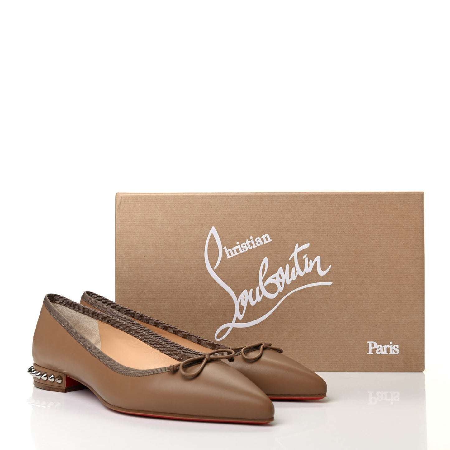 Nappa Spiked Hall Flats 36 Nude
