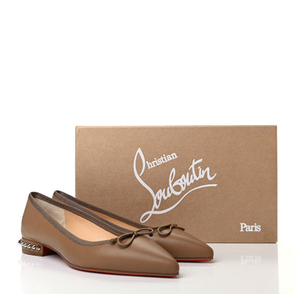 Christian Louboutin Nappa Spiked Hall Flats 36 Nude 8 of 8
