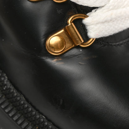 Gucci Calfskin Sylvie Web Womens Lace Up Combat Boots 38 Black 13 of 19