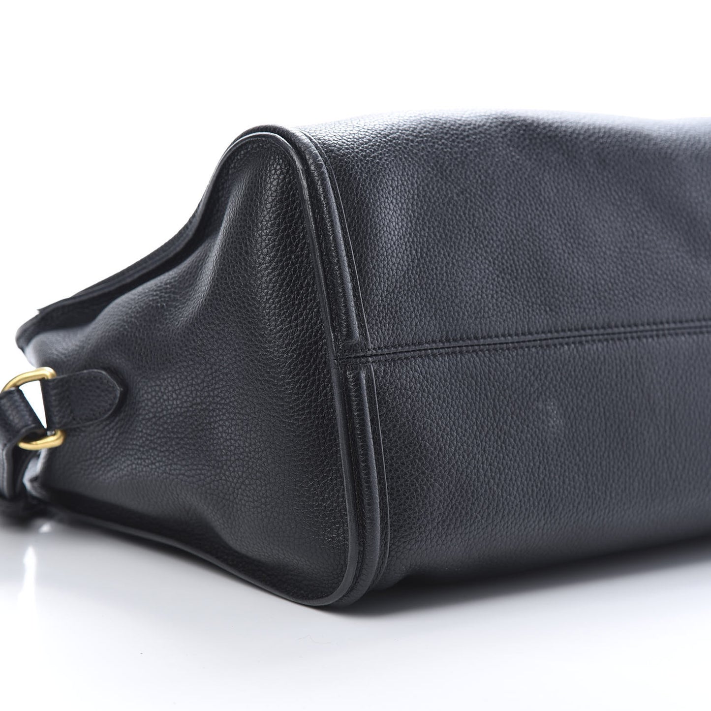 Pebbled Calfskin Small Skull Padlock Zip Around Tote Black