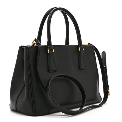 Prada Saffiano Small Galleria Double Zip Tote Black 3 of 12