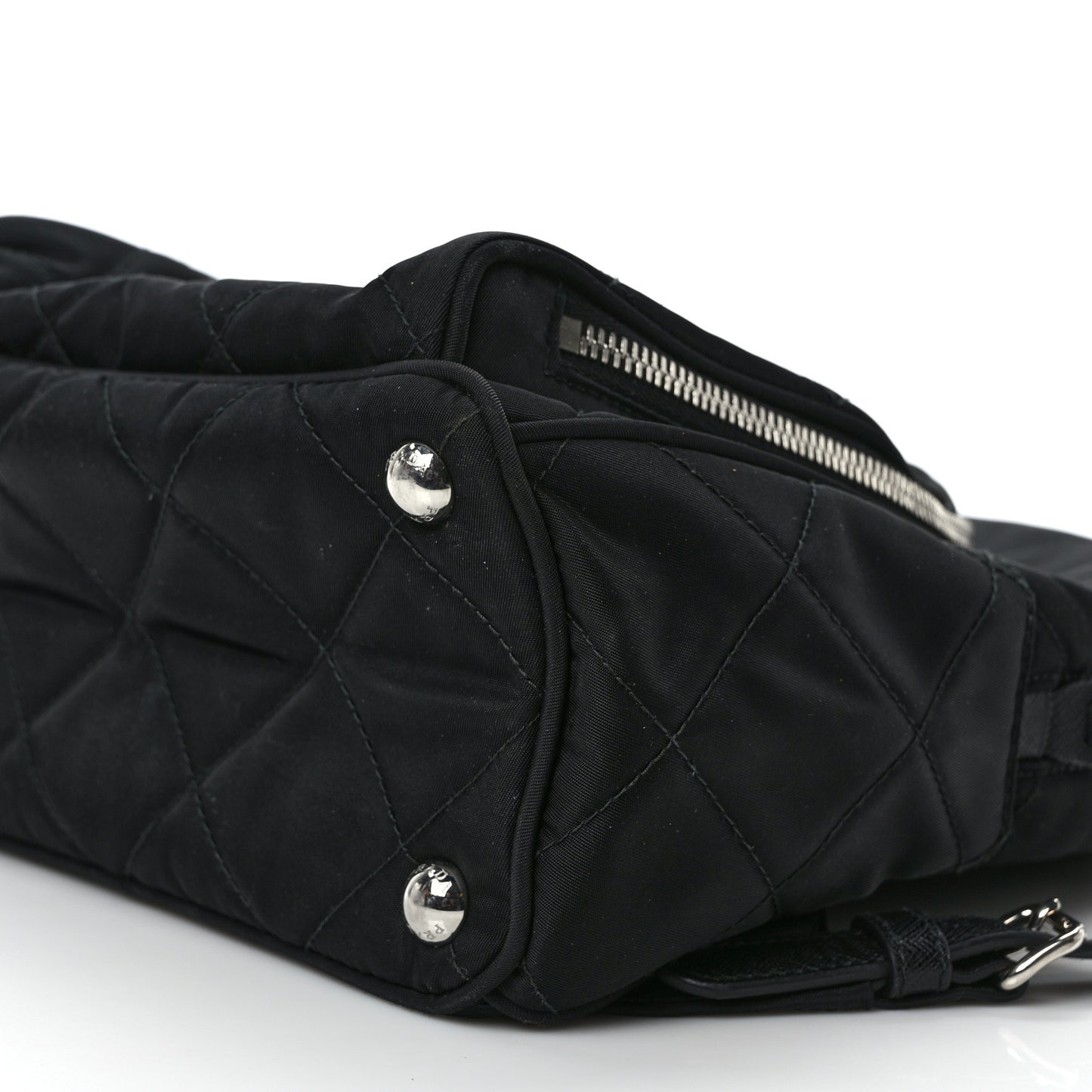 Nylon Tessuto Impuntu Quilted Backpack Black