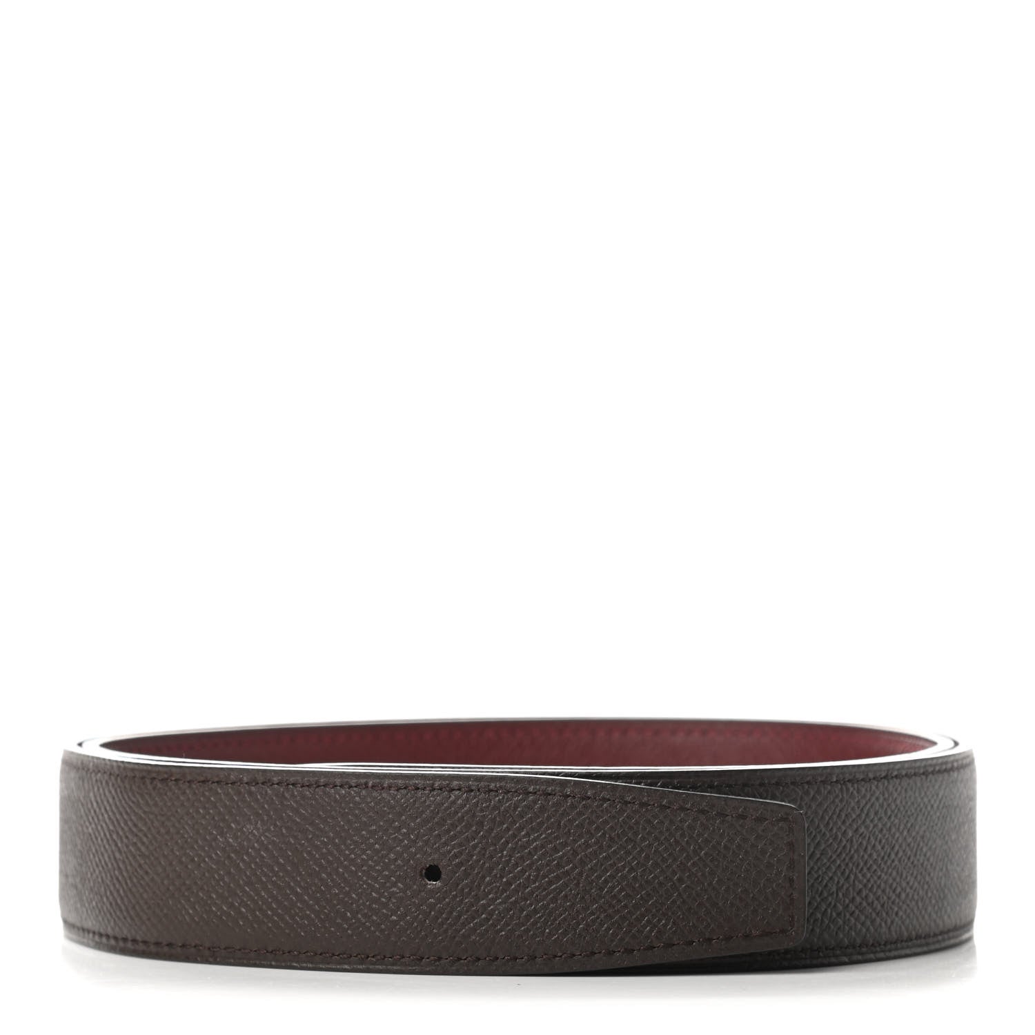 Hermes Epsom 32mm Belt Strap 90 Rouge H Chocolate 1 of 5