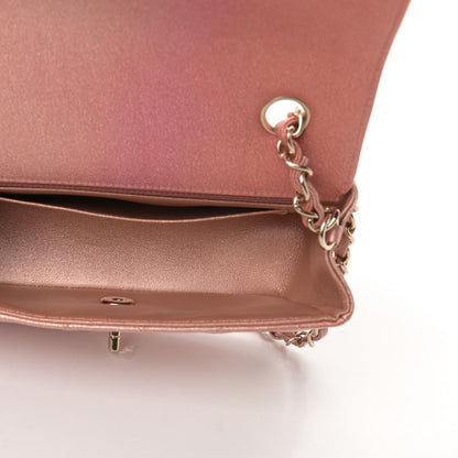 Chanel Metallic Lambskin Quilted Ombre Mini Rectangular Flap Pink 5 of 10