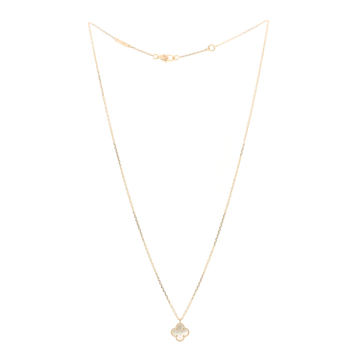 18K Yellow Gold Mother of Pearl Sweet Alhambra Pendant Necklace