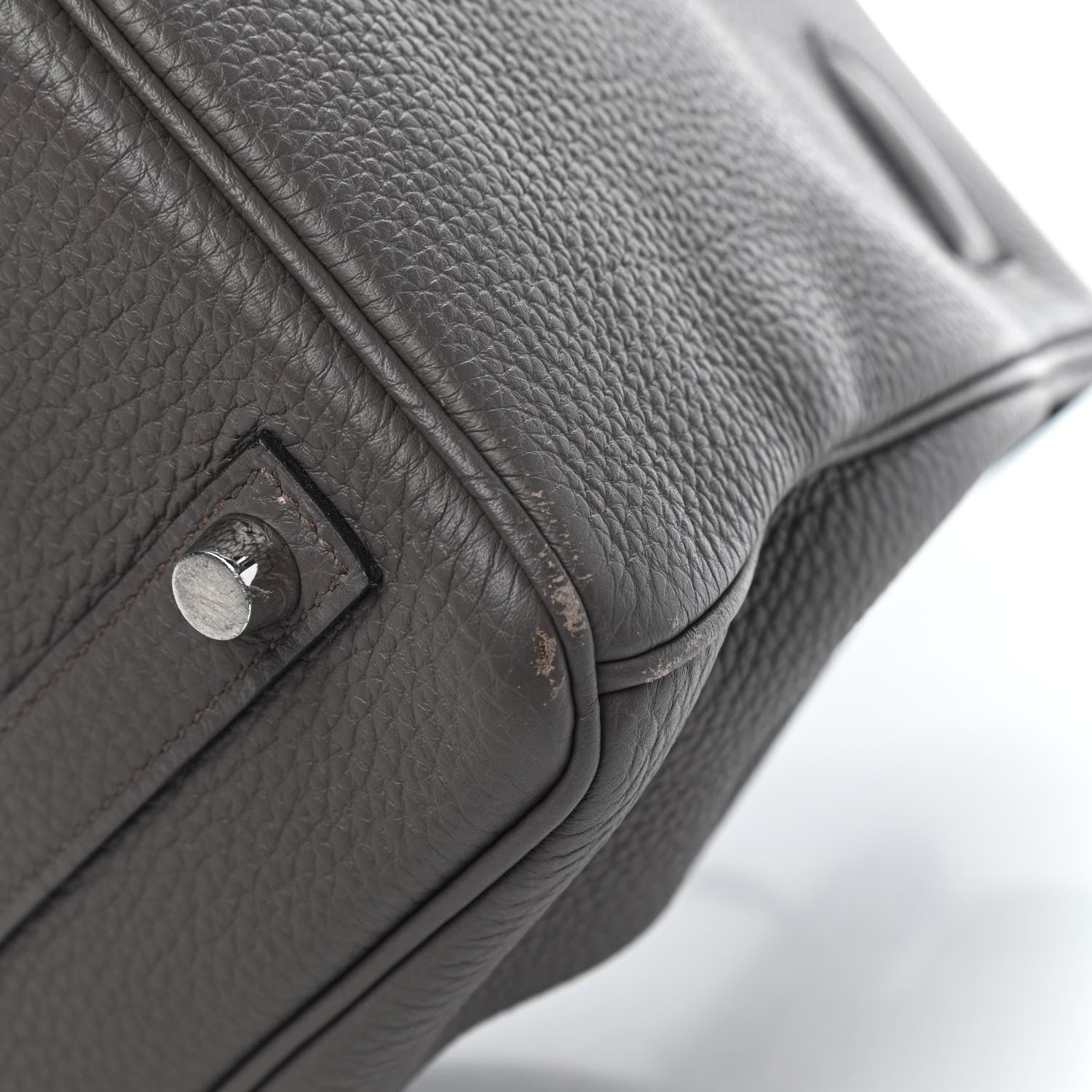 Hermes Togo Horseshoe Birkin 30 Etain Bleu Electrique 11 of 13