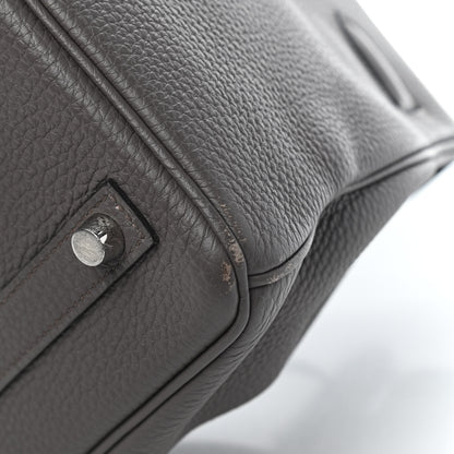 Hermes Togo Horseshoe Birkin 30 Etain Bleu Electrique 11 of 13