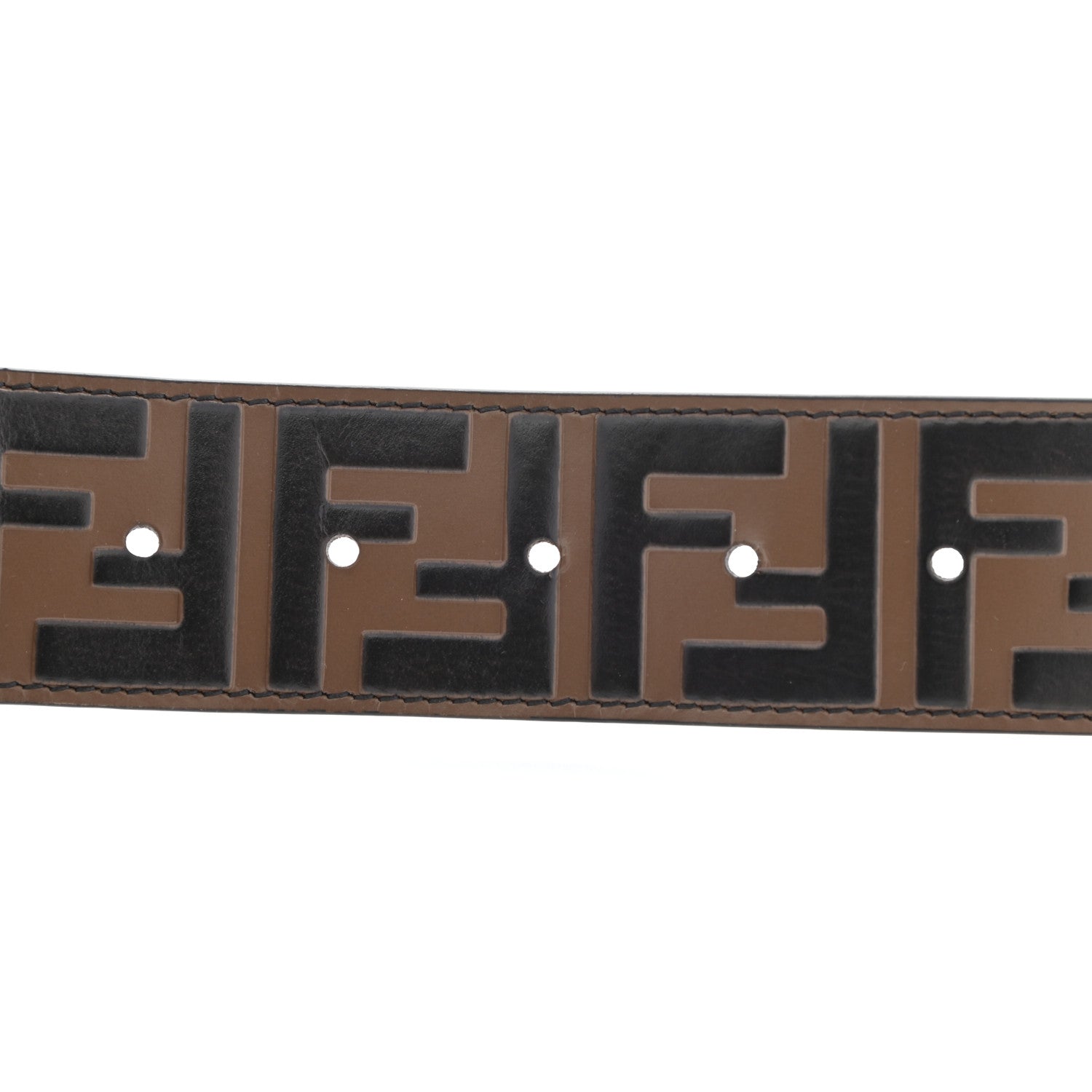 Fendi Vitello F is Fendi Bi-Color FF 1974 Embossed Belt 90 36 Maya Black 6 of 6