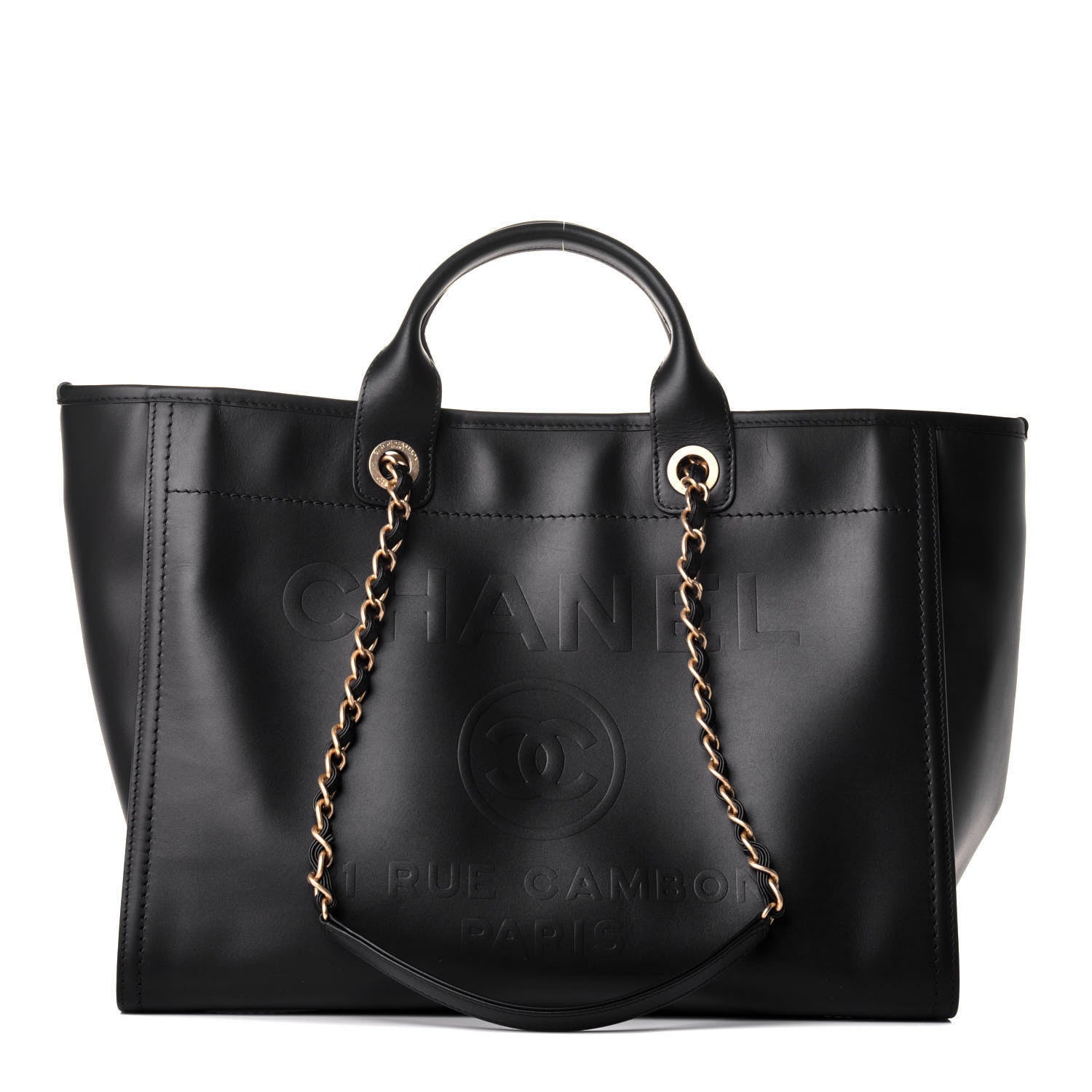 Chanel Calfskin Medium Deauville Tote Black 1 of 10
