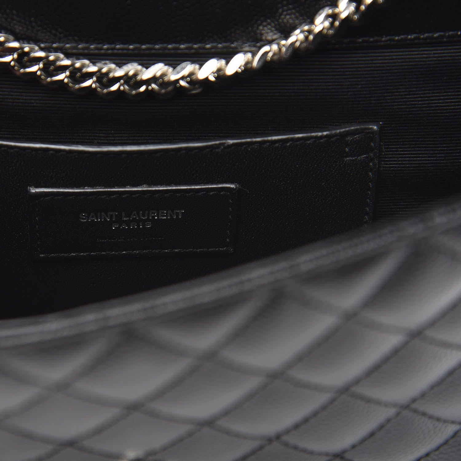 Saint Laurent Grain De Poudre Textured Mixed Matelasse Triquilt Small Monogram Satchel Black 7 of 12