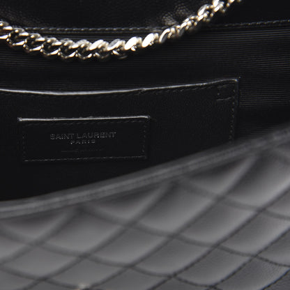 Saint Laurent Grain De Poudre Textured Mixed Matelasse Triquilt Small Monogram Satchel Black 7 of 12