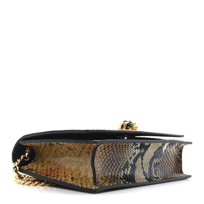Alexander McQueen Calfskin Snakeskin Embossed Skull Mini Crossbody Bag Brown 4 of 9