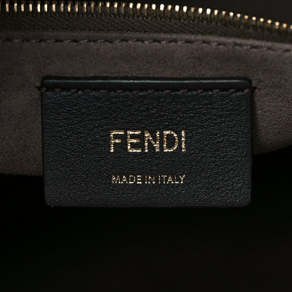 Fendi Glazed Fabric Vitello Century Plexiglass FF 1974 Stamp Patch Medium Runaway Shopper Tote Mogano Panna Nocciola 6 of 11