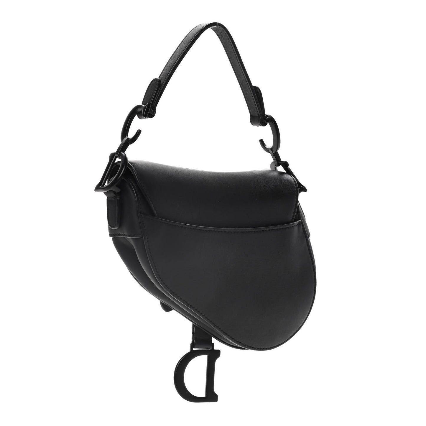 Ultra Matte Calfskin Mini Saddle Bag Black
