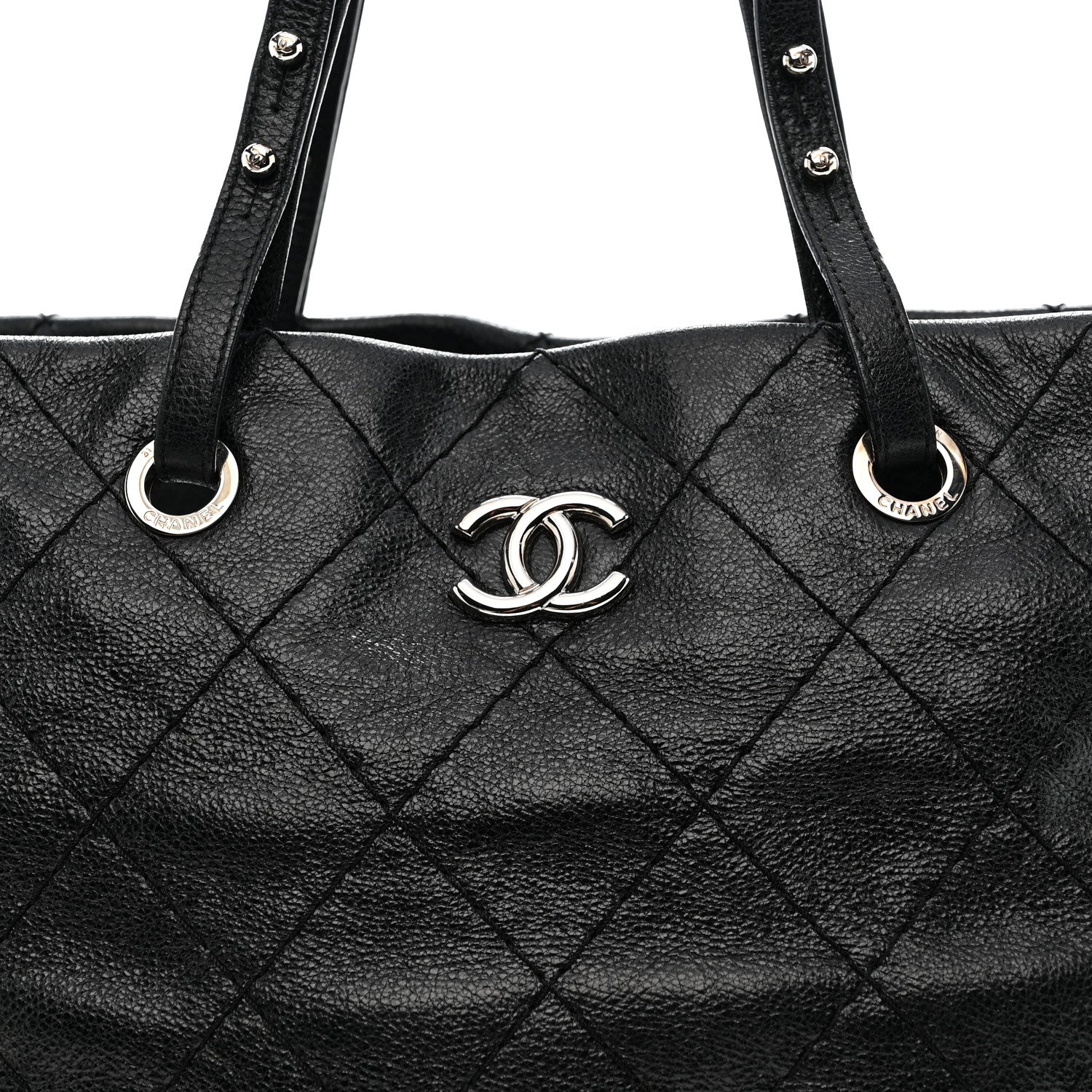 Chanel Glazed Calfskin Large On The Road Tote Black 9 of 11