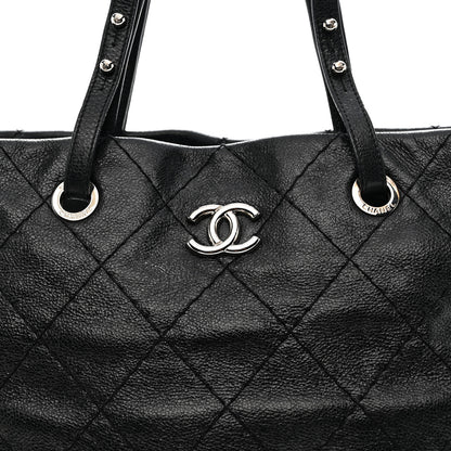 Chanel Glazed Calfskin Large On The Road Tote Black 9 of 11