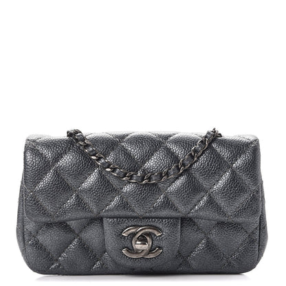 Chanel Metallic Caviar Quilted Extra Mini Flap Dark Grey 1 of 7