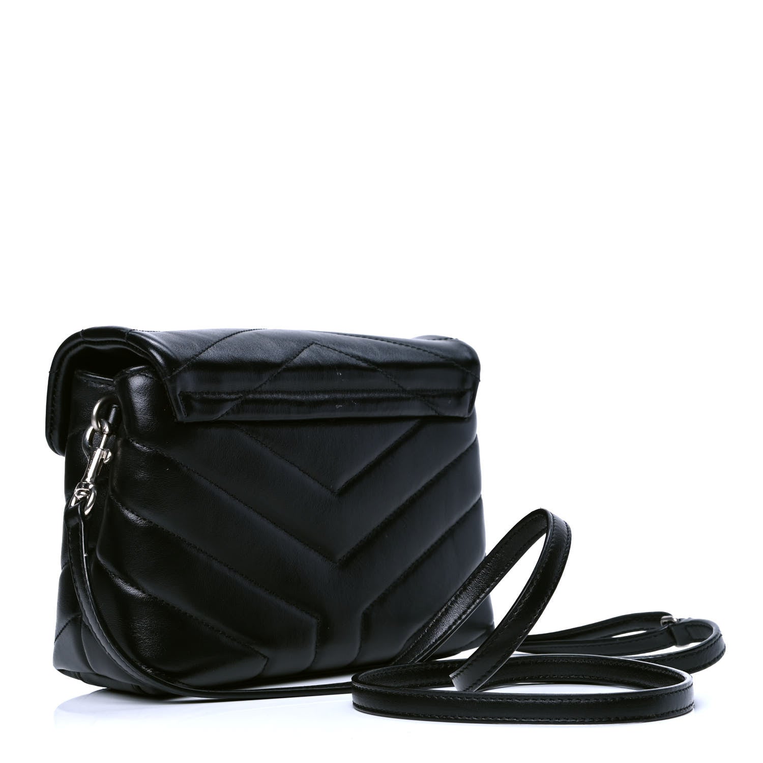 Saint Laurent Calfskin Y Quilted Monogram Toy Loulou Crossbody Bag Black 2 of 5
