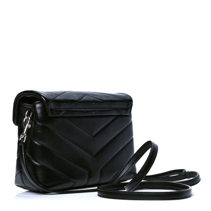 Saint Laurent Calfskin Y Quilted Monogram Toy Loulou Crossbody Bag Black 2 of 5