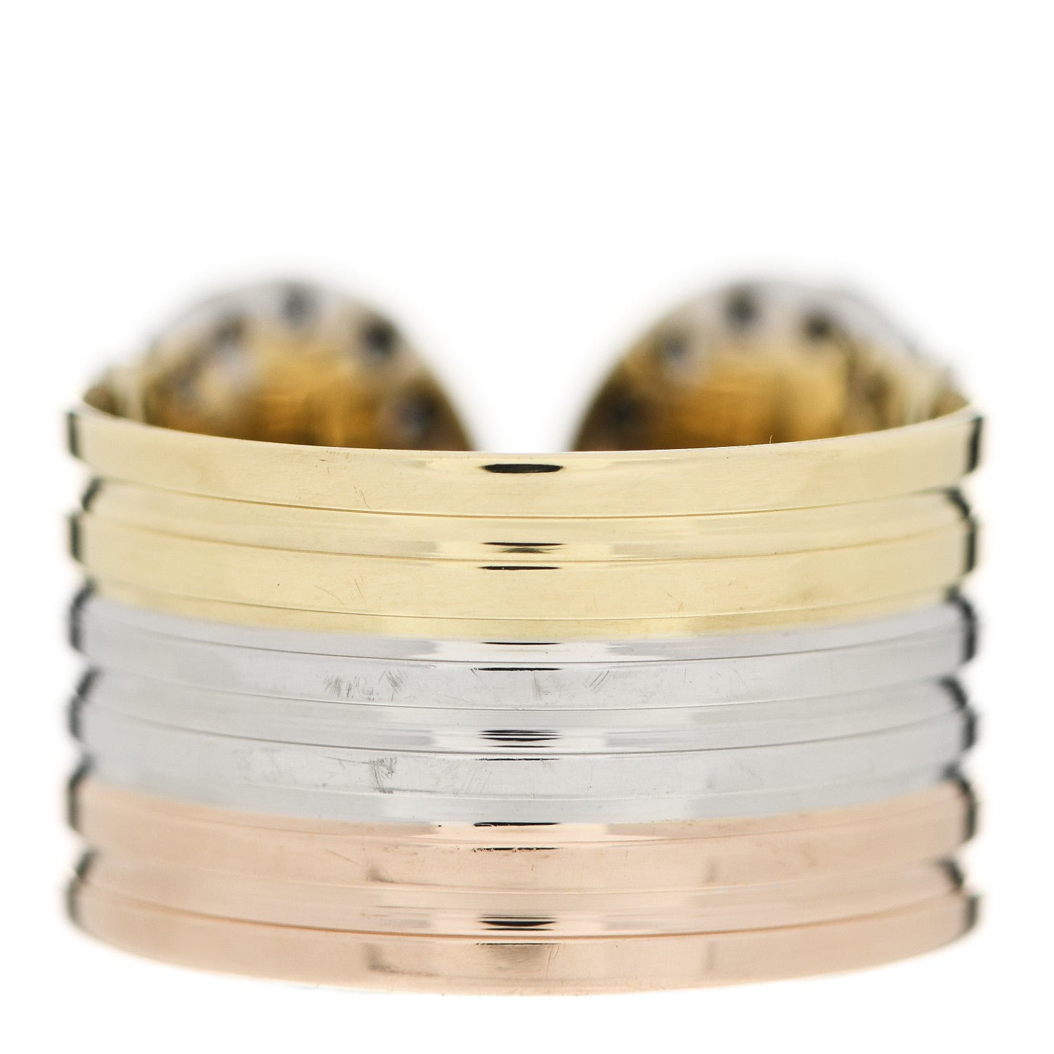 Cartier 18K Pink Yellow White Gold Diamond 13mm C De Cartier Ring 49 4.75 3 of 6