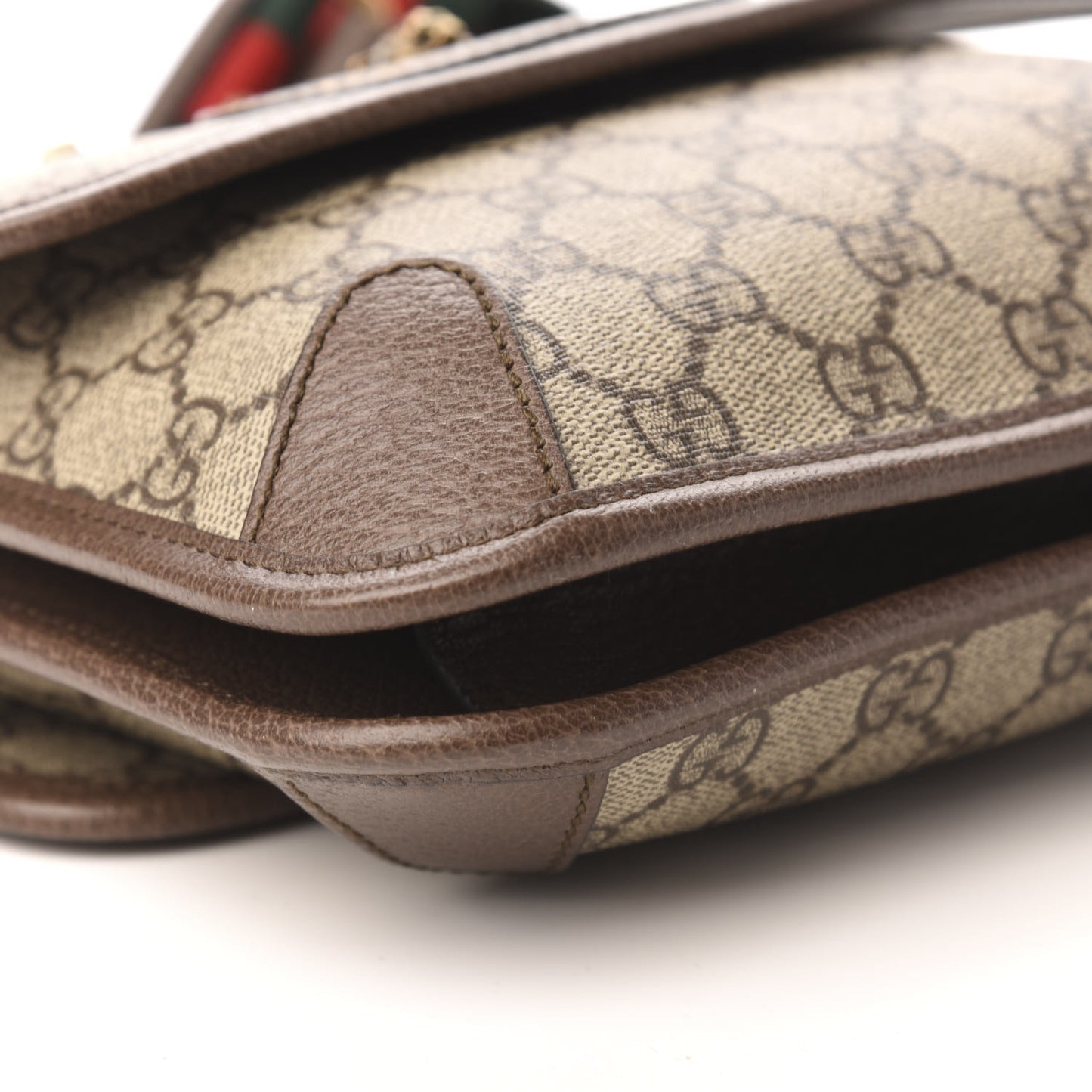 GG Supreme Monogram Web Small Neo Vintage Double Flap Messenger Bag Beige New Acero