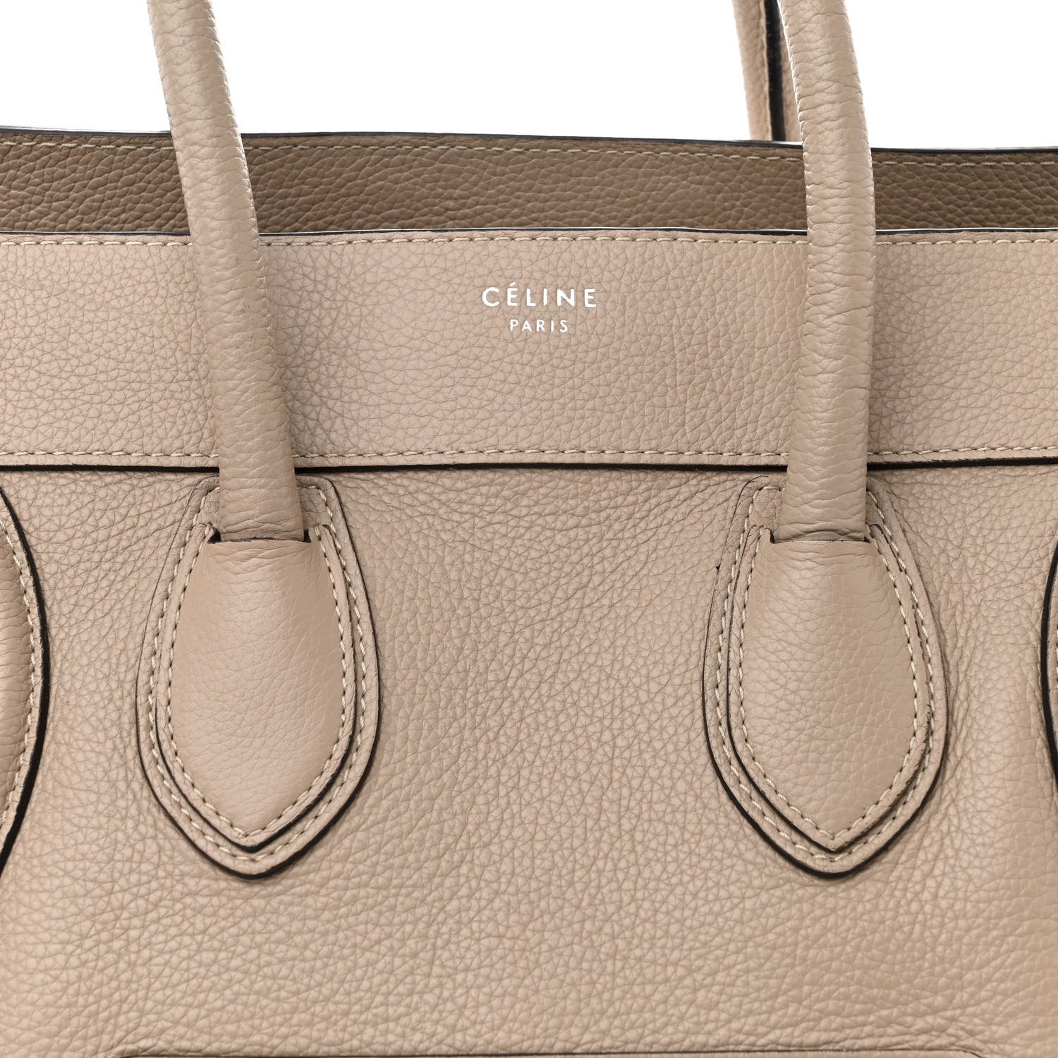 Celine Drummed Calfskin Mini Luggage Dune 8 of 15
