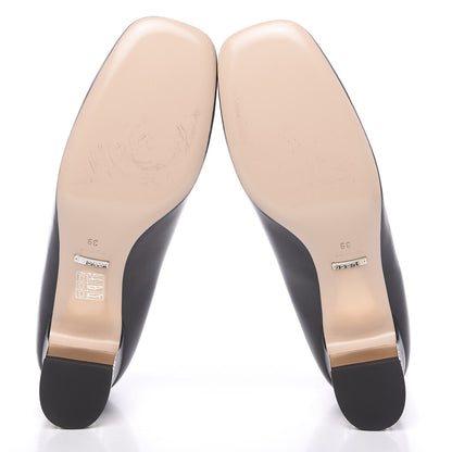 Gucci Malaga Kid Crystal Square G Madelyn Mid Heel Loafer Pumps 39 Black 5 of 10
