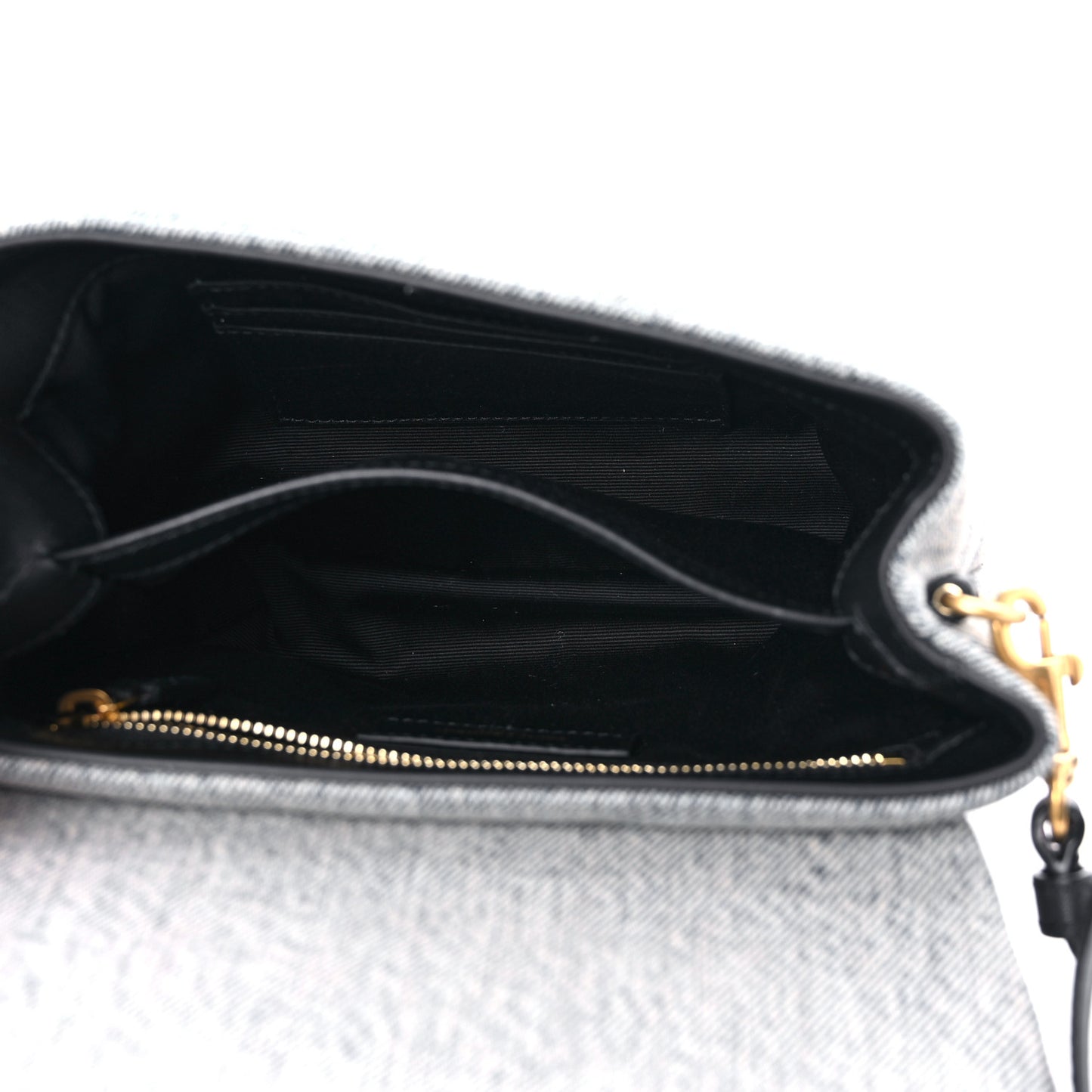 Denim Y Quilted Monogram Toy Loulou Crossbody Bag Grey