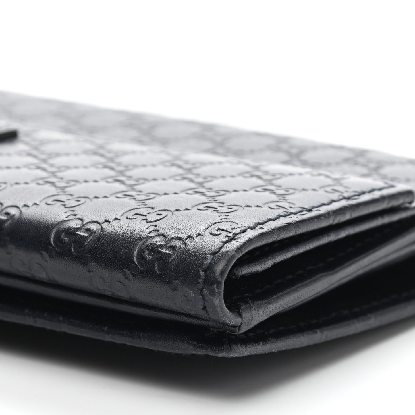 Microguccissima Continental Flap Wallet Navy