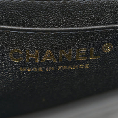 Chanel Lambskin Quilted Mini Top Handle Rectangular Flap Black 6 of 11