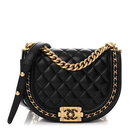 Chanel Caviar Quilted Small Chain Around Boy Messenger Bag Black 1 of 10