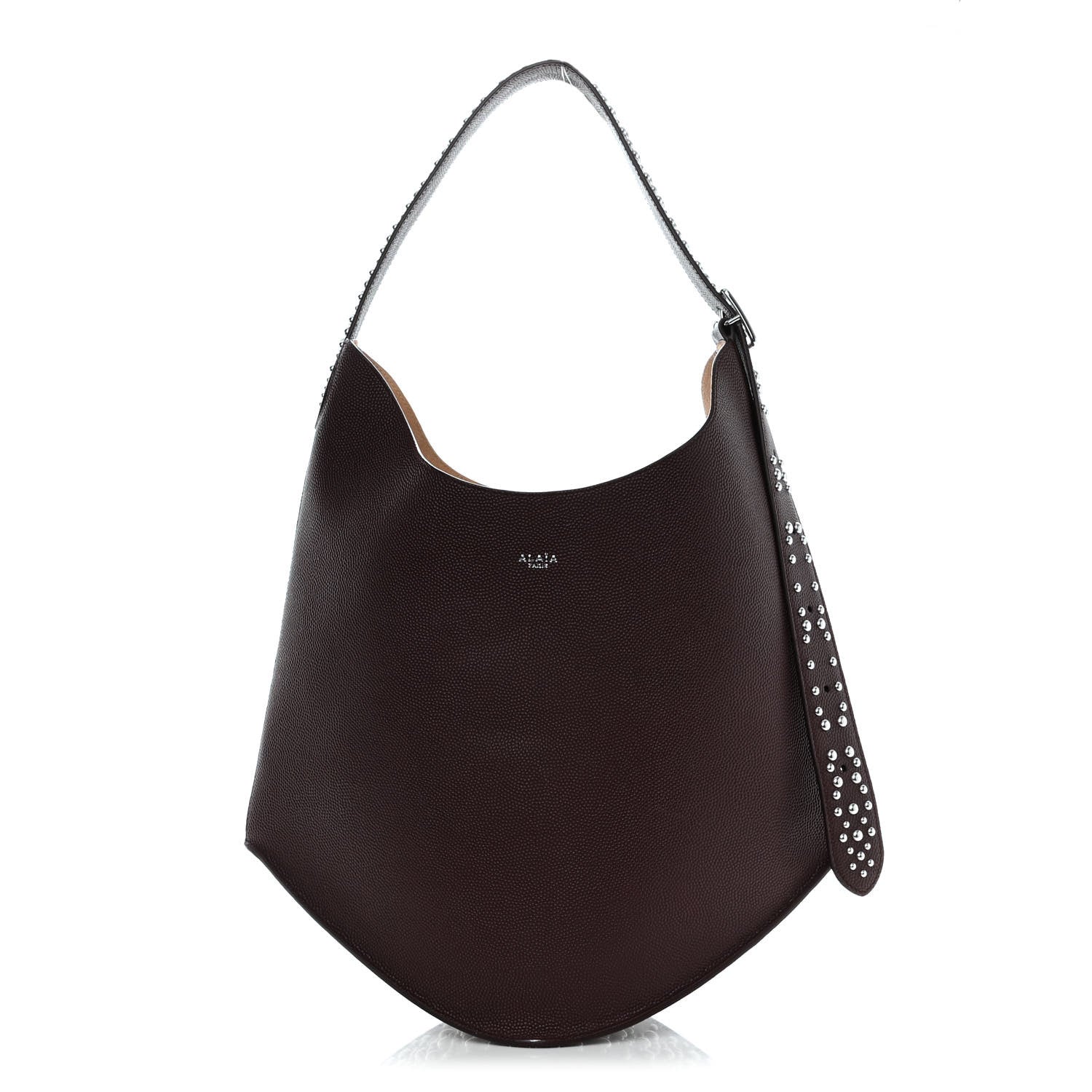 Alaia Calfskin Studded Medium Gail Shoulder Bag Almandite 3 of 12