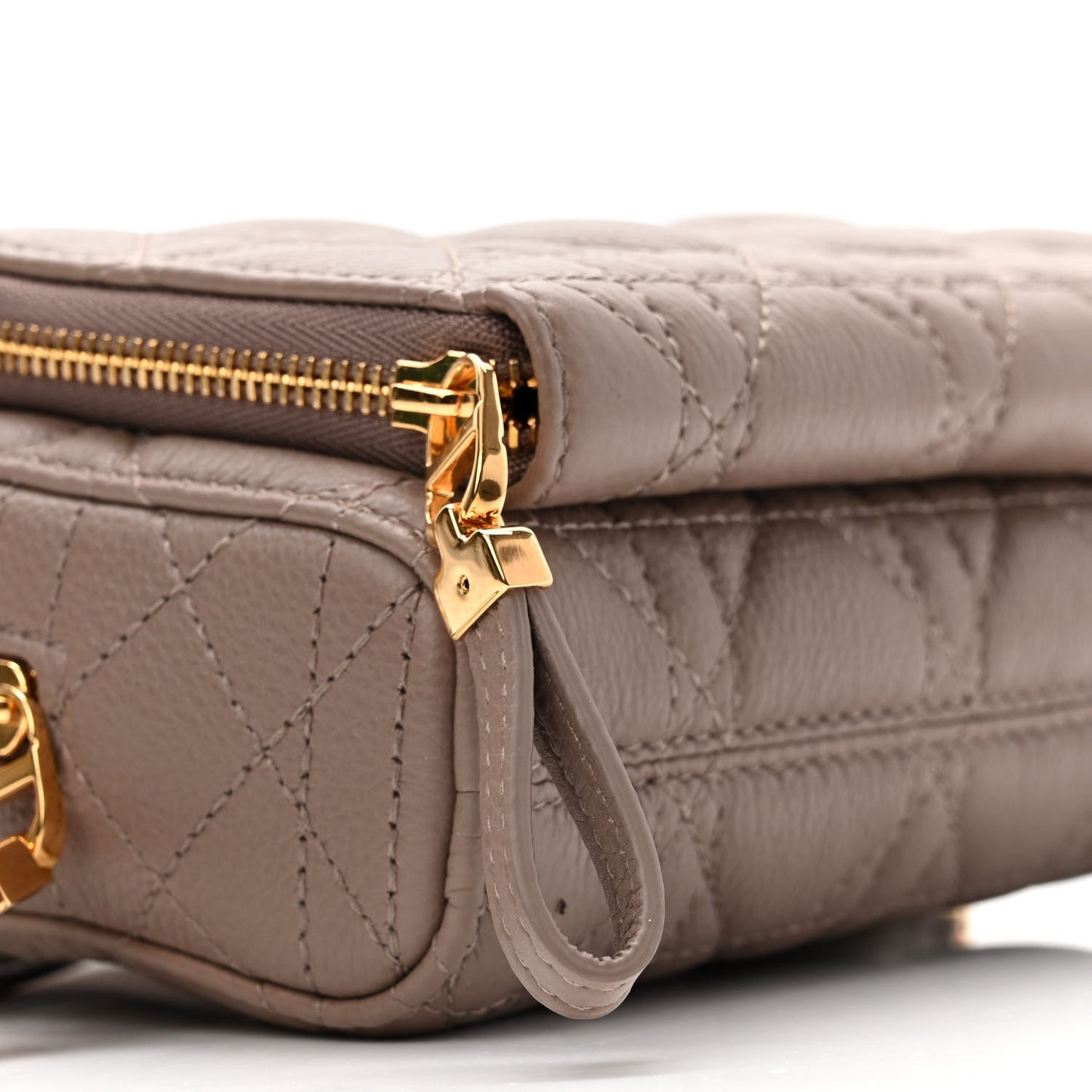 Supple Calfskin Caro Double Pouch Warm Taupe