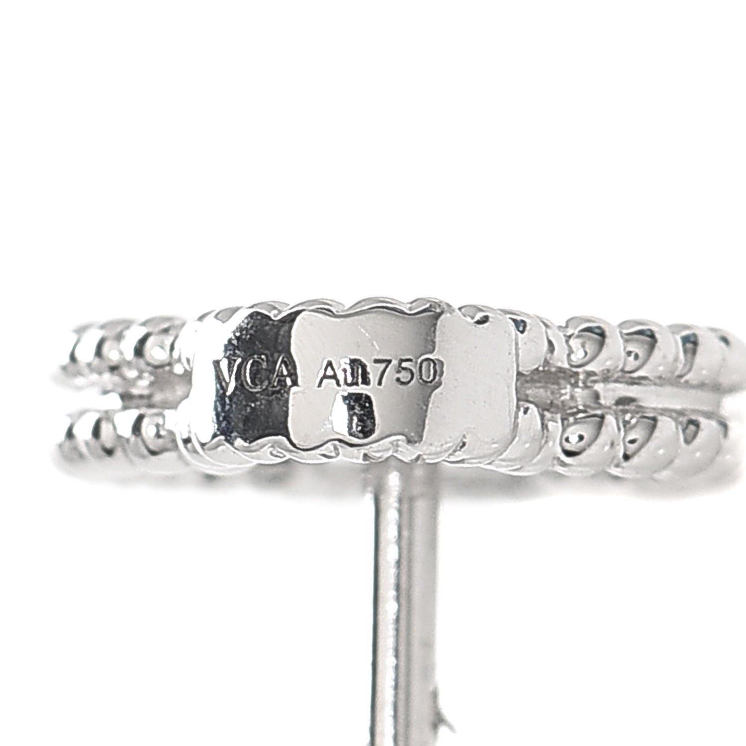 Van Cleef & Arpels 18K White Gold Diamond Sweet Alhambra Earrings 4 of 5