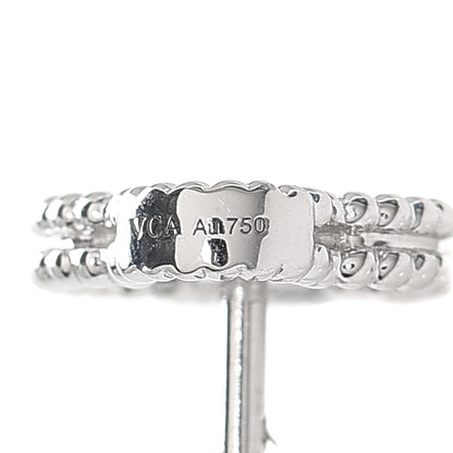 Van Cleef & Arpels 18K White Gold Diamond Sweet Alhambra Earrings 4 of 5
