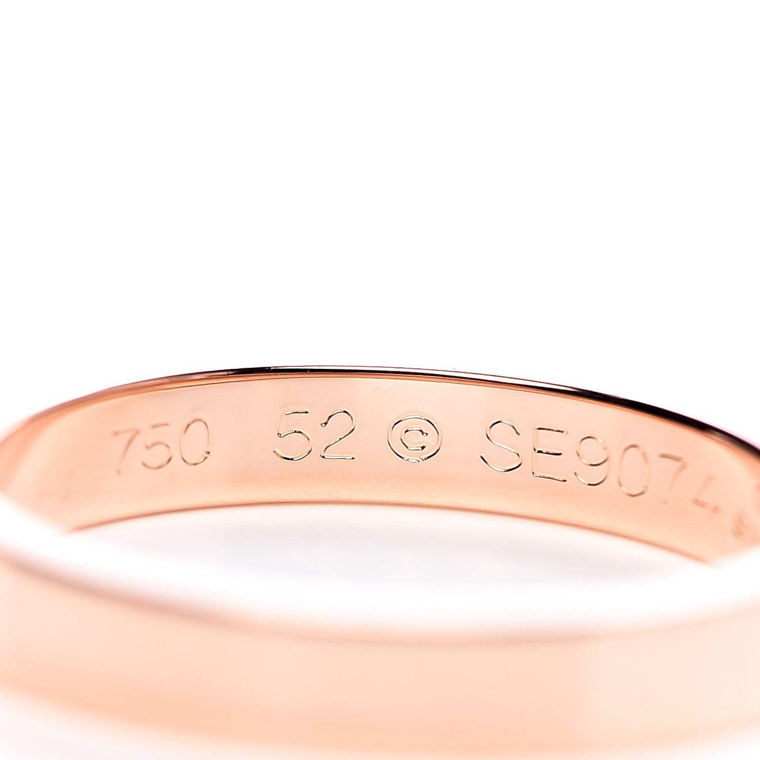 Cartier 18K Pink Gold 3mm C De Wedding Band Ring 52 6 6 of 8