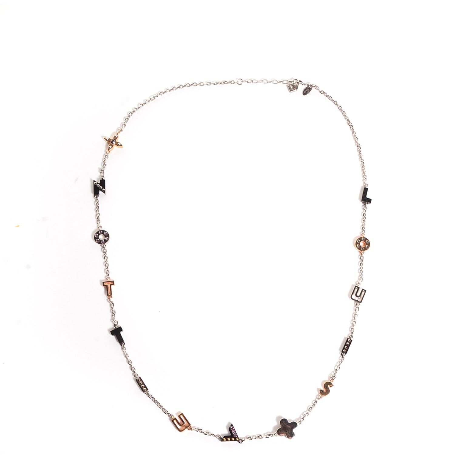 Louis Vuitton Love Letters Timeless Long Necklace SIlver 1 of 4