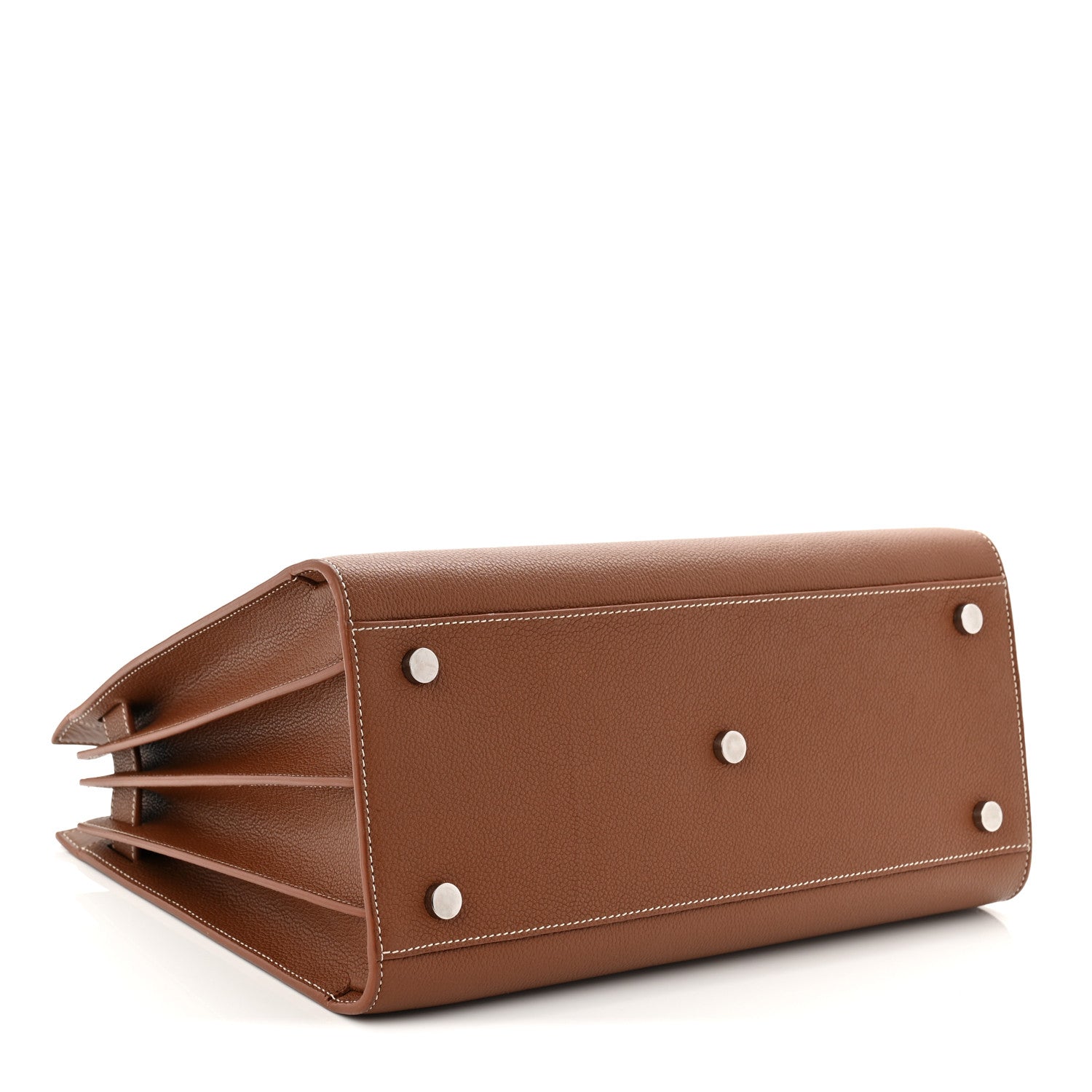 Saint Laurent Grained Calfskin Topstitch Small Sac De Jour Saddle 4 of 13