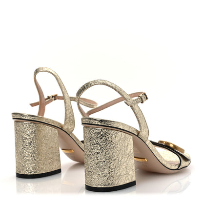 Gucci Galassia GG Marmont Ankle Wrap 75mm Sandals 37 Platino 5 of 11