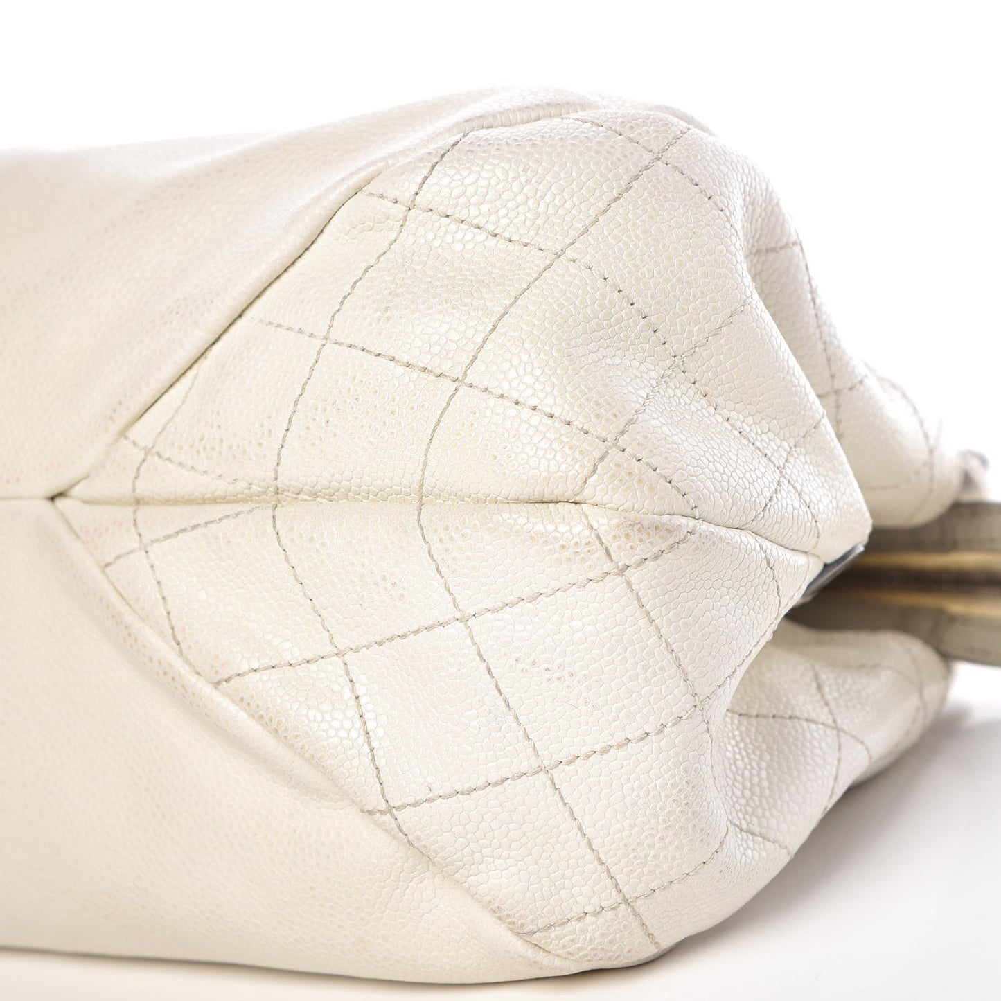 Caviar Quilted Timeless CC Bowler Bag White