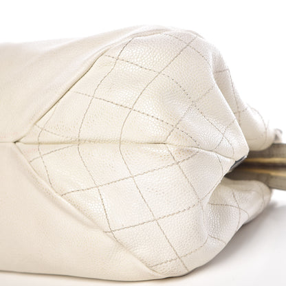 Chanel Caviar Quilted Timeless CC Bowler Bag White 11 of 18