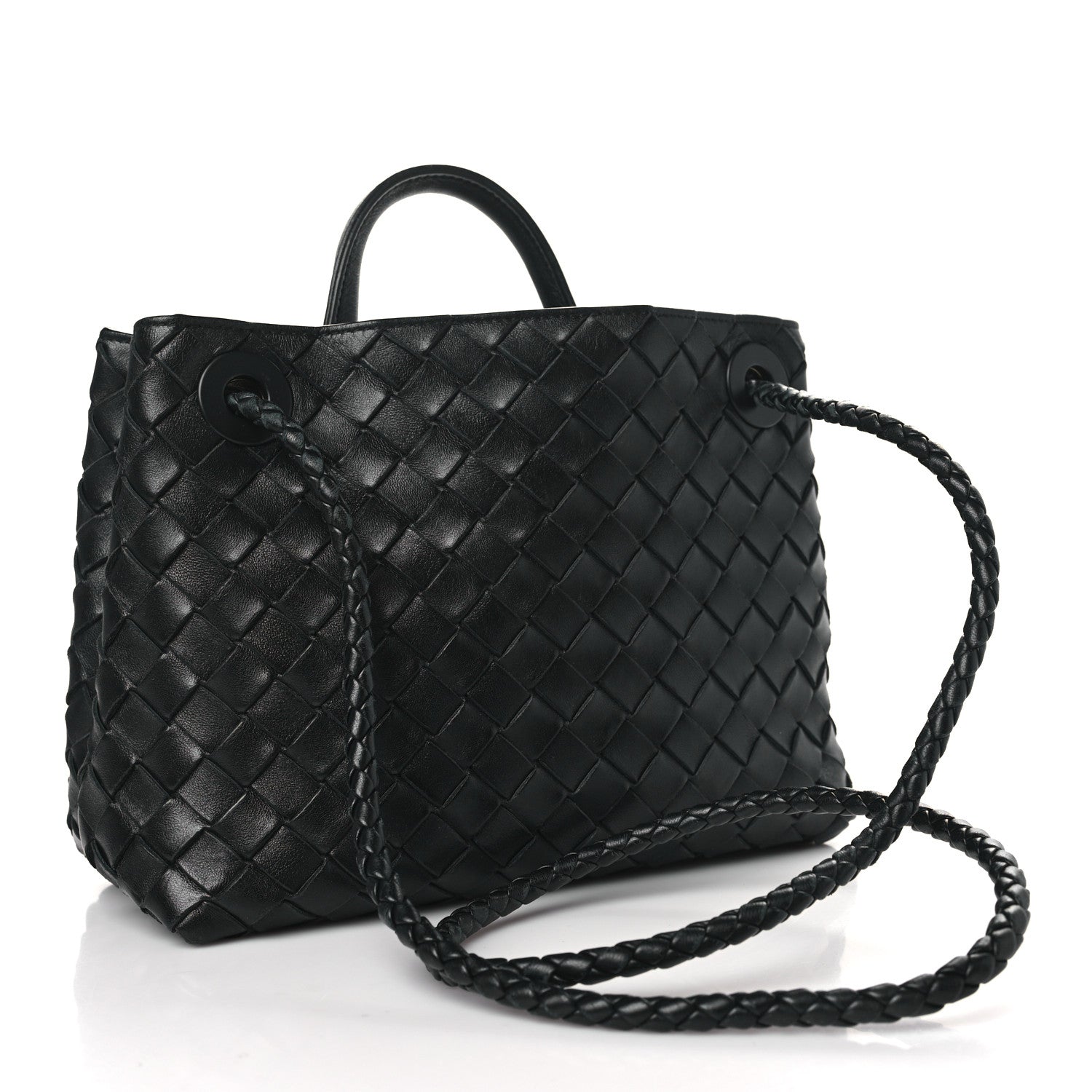 Bottega Veneta Nappa Intrecciato Small Andiamo Shoulder Bag Black 3 of 11
