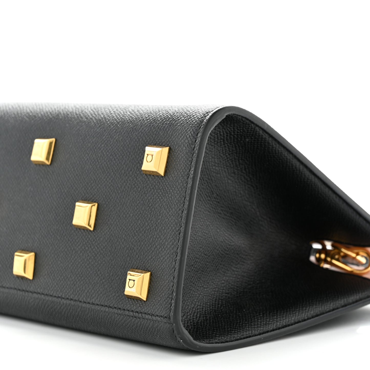 Calfskin Small The Studio Box Bag Black