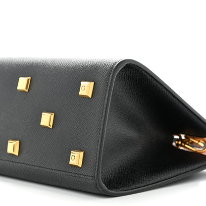 Salvatore Ferragamo Calfskin Small The Studio Box Bag Black 10 of 10