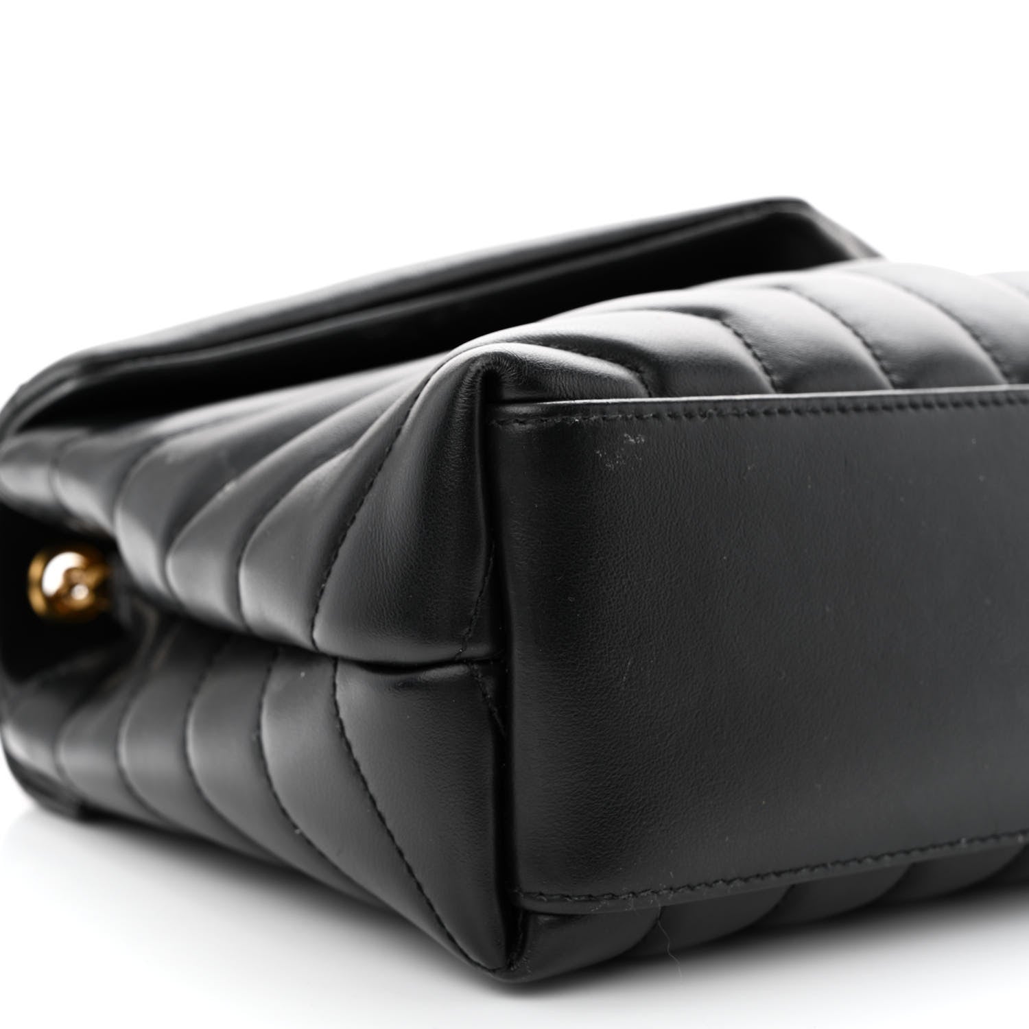 Saint Laurent Calfskin Y Quilted Monogram Small Loulou Chain Satchel Black 9 of 12